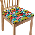 Boston Terrier Puppy Faces Print Chair Cushion Cover