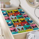 Boston Terrier Puppy Faces Print Changing Pad Cover