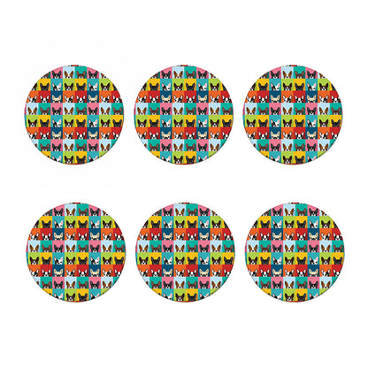 Boston Terrier Puppy Faces Print Coaster Set