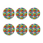 Boston Terrier Puppy Faces Print Coaster Set