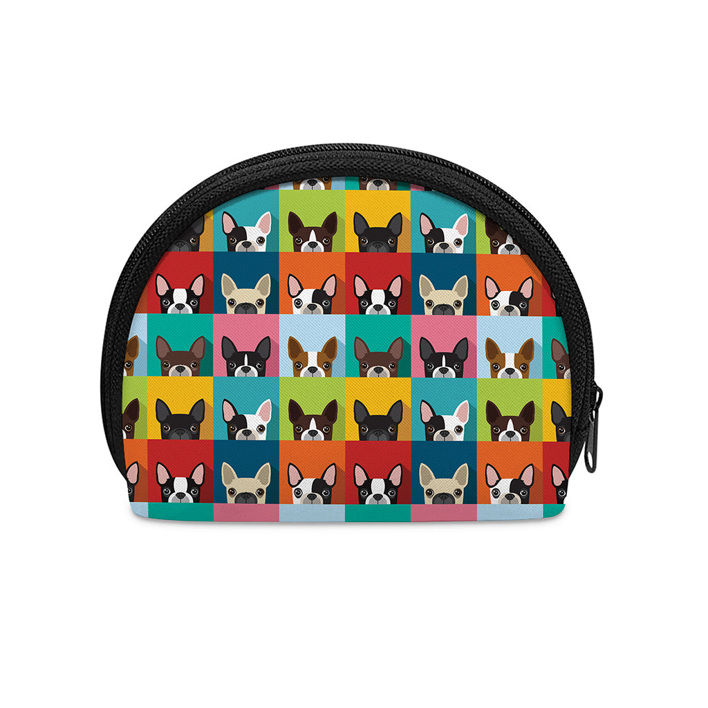 Boston Terrier Puppy Faces Print Coin Purse