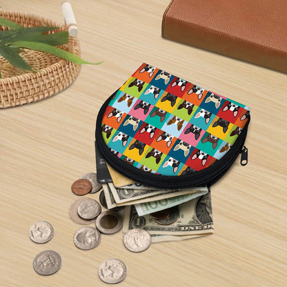 Boston Terrier Puppy Faces Print Coin Purse