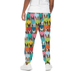 Boston Terrier Puppy Faces Print Cotton Pants