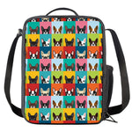 Boston Terrier Puppy Faces Print Crossbody Lunch Bag