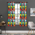Boston Terrier Puppy Faces Print Grommet Curtain Panels