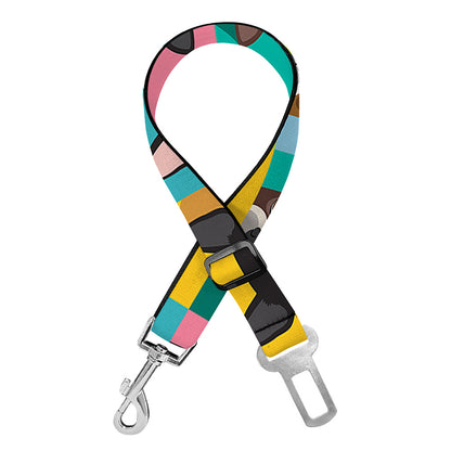 Boston Terrier Puppy Faces Print Dog Seat Belt