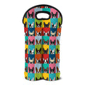 Boston Terrier Puppy Faces Print Double Neoprene Wine Tote