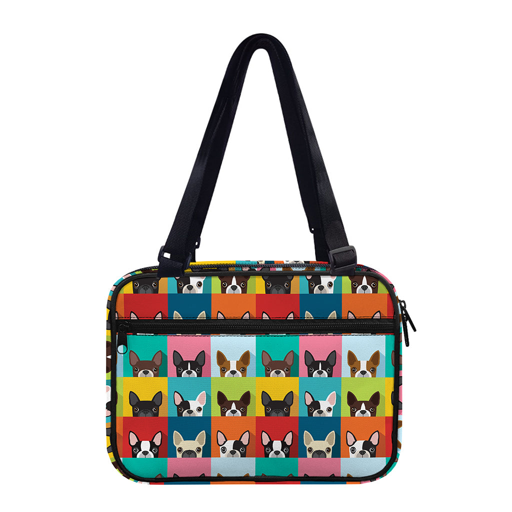 Boston Terrier Puppy Faces Print Double Strap Bible Bag