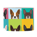 Boston Terrier Puppy Faces Print Drum Lamp Shade
