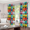 Boston Terrier Puppy Faces Print Extra Wide Grommet Curtains