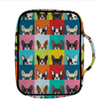 Boston Terrier Puppy Faces Print Front Pocket Bible Bag