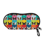 Boston Terrier Puppy Faces Print Glasses Case