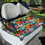 Boston Terrier Puppy Faces Print Golf Cart Seat Cover