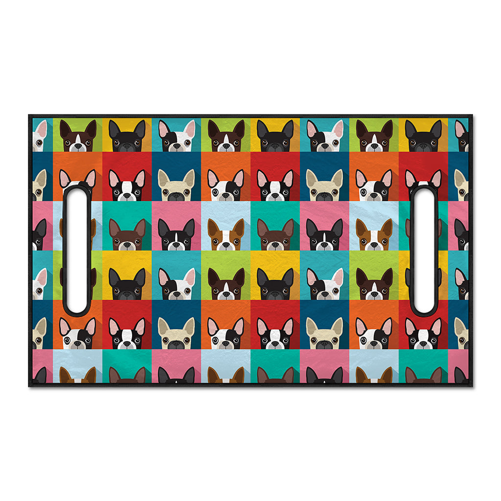 Boston Terrier Puppy Faces Print Golf Cart Seat Cover