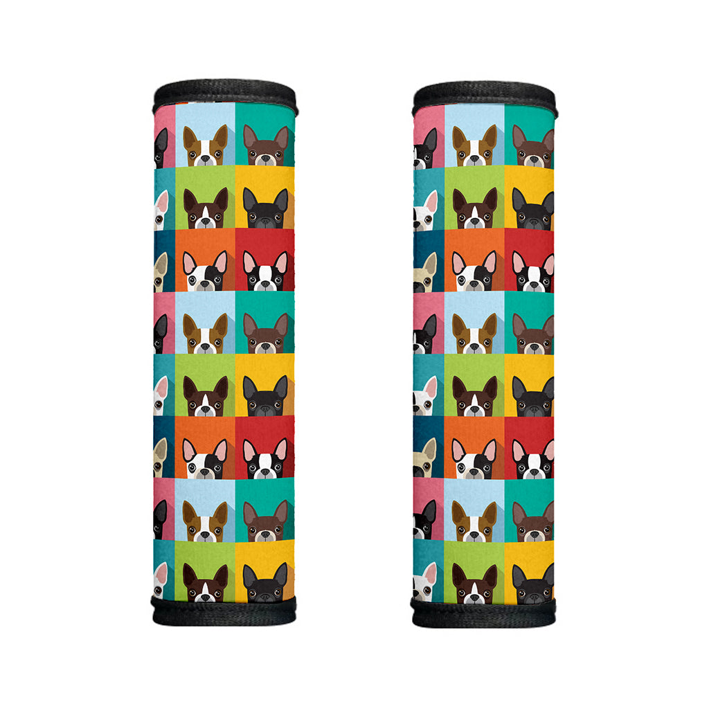 Boston Terrier Puppy Faces Print Handle Covers