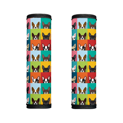 Boston Terrier Puppy Faces Print Handle Covers