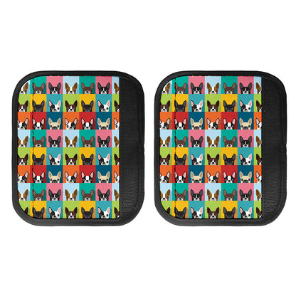 Boston Terrier Puppy Faces Print Handle Covers