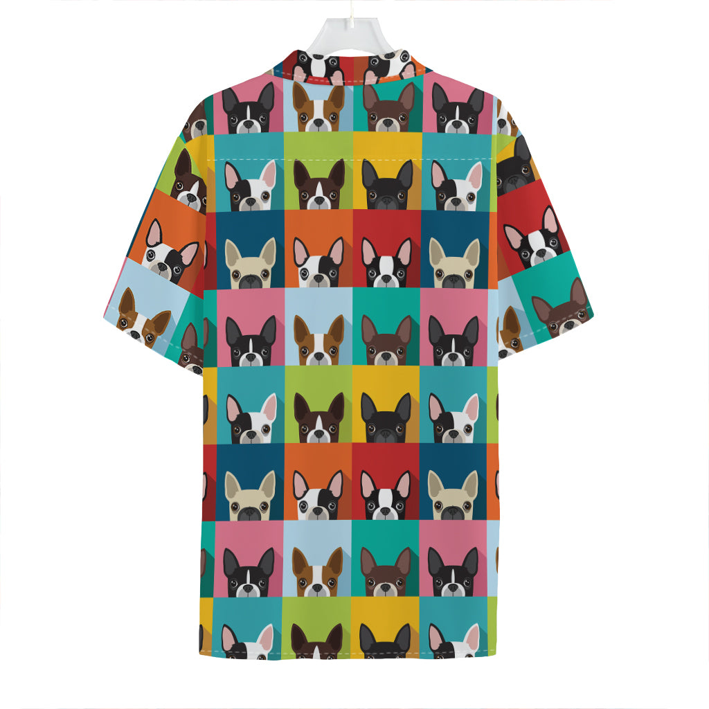 Boston Terrier Puppy Faces Print Hawaiian Shirt