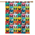Boston Terrier Puppy Faces Print House Flag