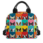 Boston Terrier Puppy Faces Print Insulated Lunch Bag