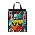 Boston Terrier Puppy Faces Print Insulated Lunch Tote