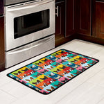 Boston Terrier Puppy Faces Print Kitchen Mat