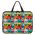 Boston Terrier Puppy Faces Print Laptop Sleeve With Handle