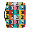 Boston Terrier Puppy Faces Print Leather Bible Cover