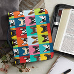 Boston Terrier Puppy Faces Print Leather Bible Cover