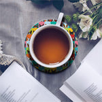 Boston Terrier Puppy Faces Print Leather Coaster Set