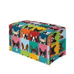 Boston Terrier Puppy Faces Print Leather Tissue Box Cover