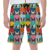 Boston Terrier Puppy Faces Print Men's Beach Shorts