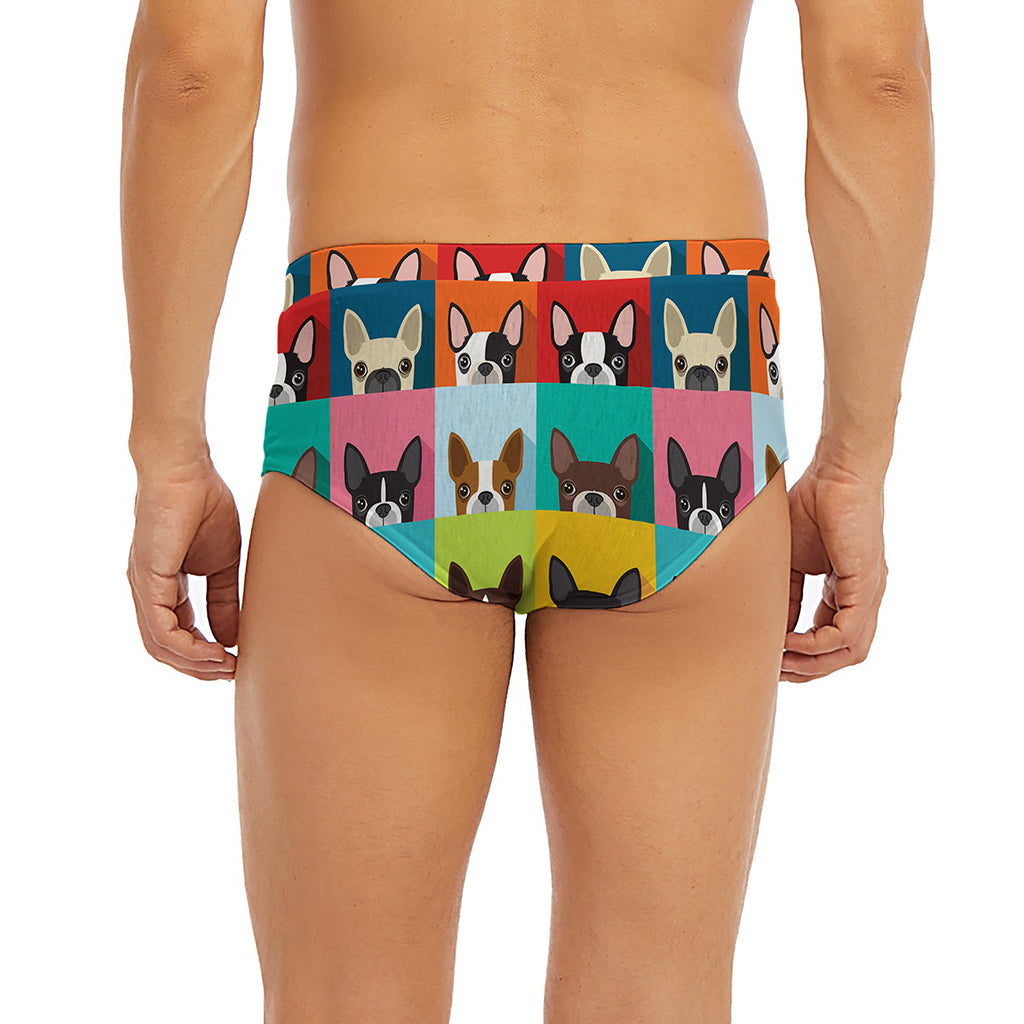 Boston Terrier Puppy Faces Print Men's Briefs