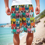 Boston Terrier Puppy Faces Print Men's Cargo Shorts