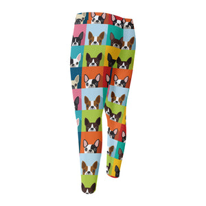 Boston Terrier Puppy Faces Print Men's Compression Pants