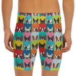 Boston Terrier Puppy Faces Print Men's Long Boxer Briefs