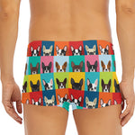 Boston Terrier Puppy Faces Print Men's Short Boxer Briefs