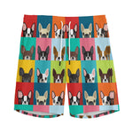 Boston Terrier Puppy Faces Print Men's Sports Shorts