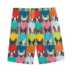 Boston Terrier Puppy Faces Print Men's Sports Shorts