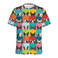Boston Terrier Puppy Faces Print Men's Athletic T-Shirt