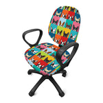 Boston Terrier Puppy Faces Print Office Chair Cover