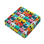 Boston Terrier Puppy Faces Print Outdoor Seat Cushion Cover