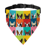 Boston Terrier Puppy Faces Print Over The Collar Dog Bandana