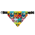 Boston Terrier Puppy Faces Print Over The Collar Dog Bandana
