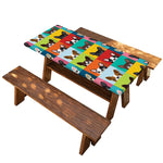 Boston Terrier Puppy Faces Print Picnic Table Cover