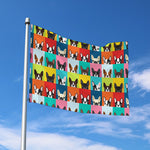 Boston Terrier Puppy Faces Print Polyester Flag