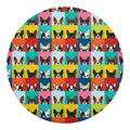 Boston Terrier Puppy Faces Print Round Blanket