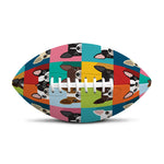 Boston Terrier Puppy Faces Print Rugby Ball