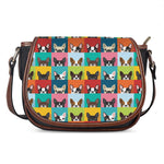 Boston Terrier Puppy Faces Print Saddle Bag