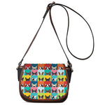 Boston Terrier Puppy Faces Print Saddle Bag